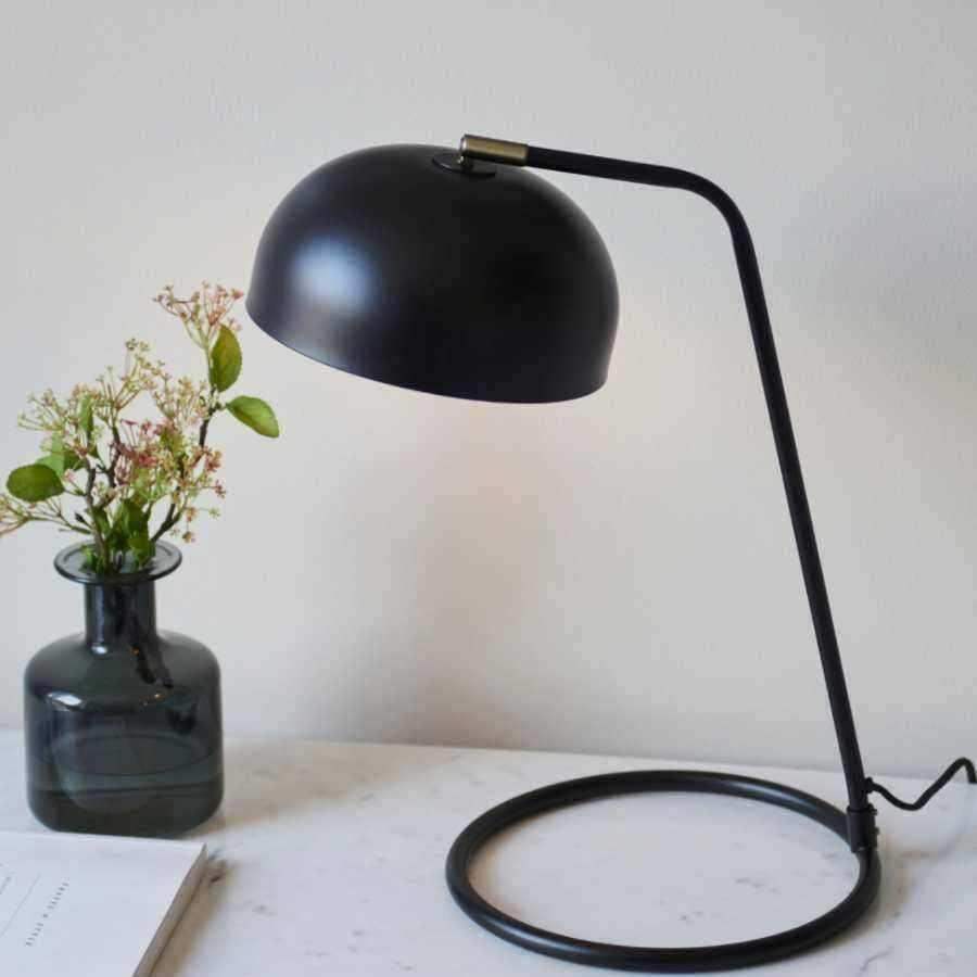 Matt Black Spun Shade Task Lamp - The Farthing