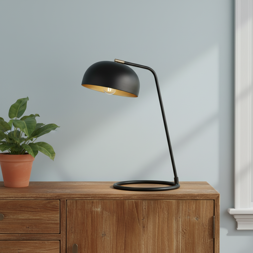 Matt Black Spun Shade Task Lamp