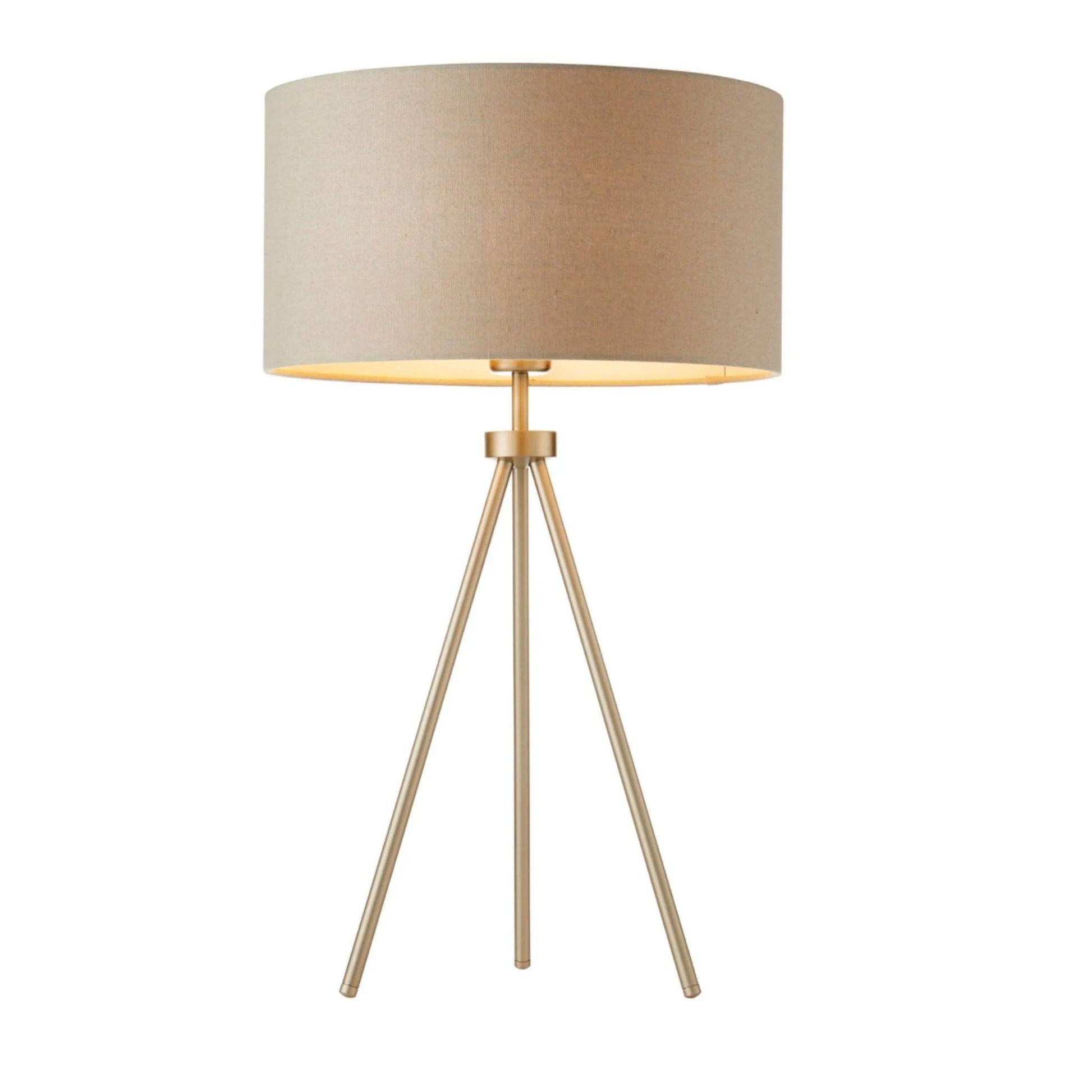 Matt Nickel Finish Tripod Lamp & Shade - The Farthing