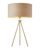 Matt Nickel Finish Tripod Lamp & Shade - The Farthing