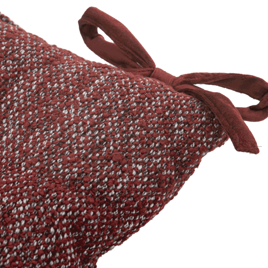 Merlot Red Boucle Tie On Seat Pad - The Farthing