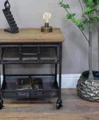 Mesh Drawer Industrial Inspired Side Table - The Farthing