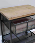 Mesh Drawer Industrial Inspired Side Table - The Farthing