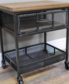 Mesh Drawer Industrial Inspired Side Table - The Farthing