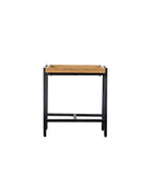 Metal and Lipped Wood Topped Square Side Table - The Farthing