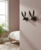 Set of 2 Metal Rabbit Door Hooks