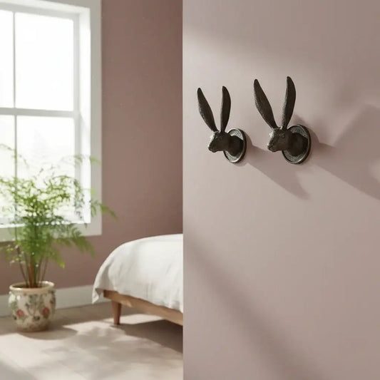 Set of 2 Metal Rabbit Door Hooks