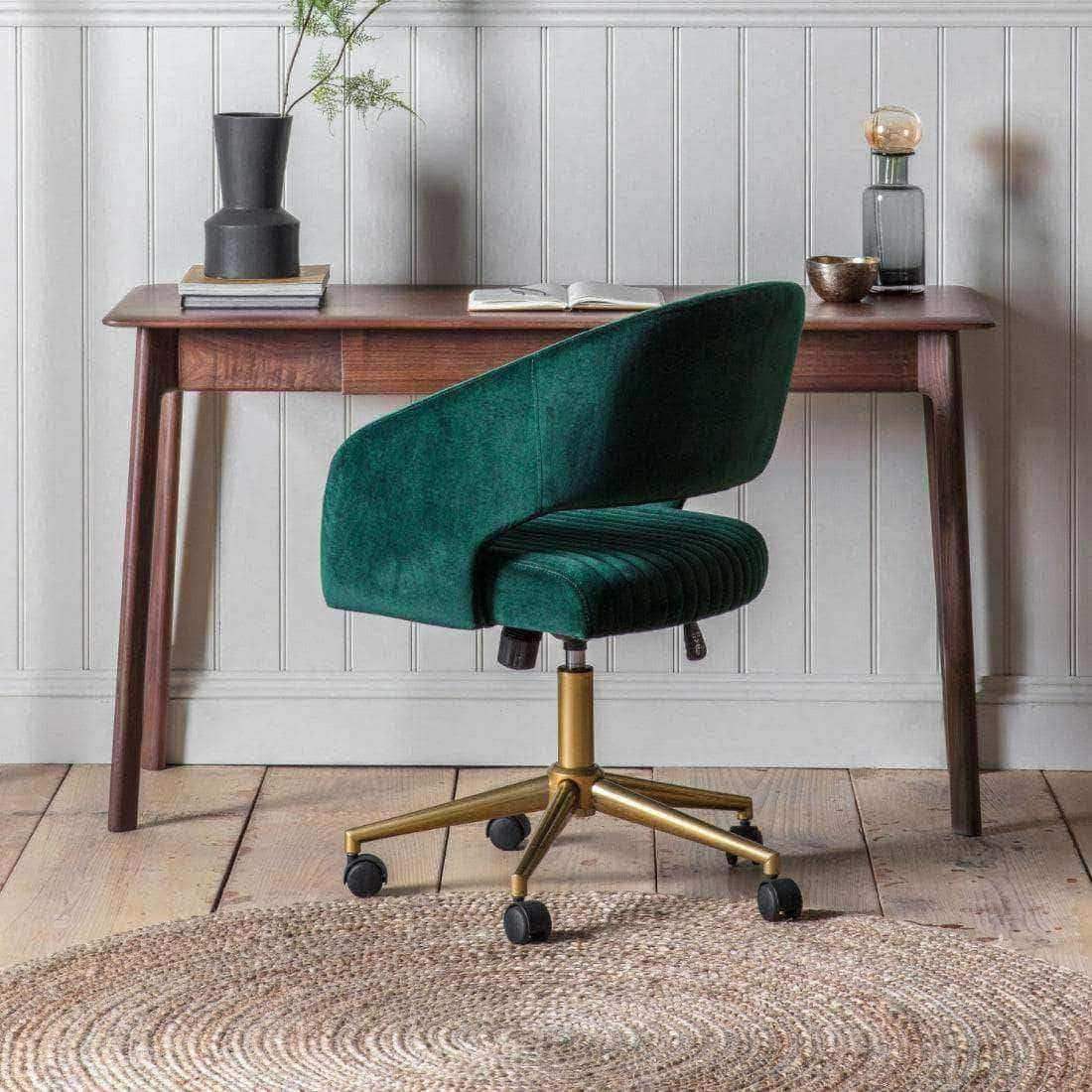 Mid-Century Design Walnut Single Drawer Desk - The Farthing