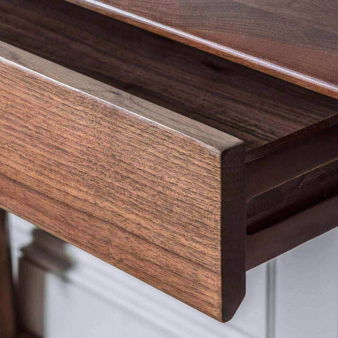 Mid-Century Design Walnut Single Drawer Desk - The Farthing