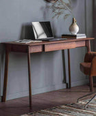 Mid-Century Design Walnut Single Drawer Desk - The Farthing