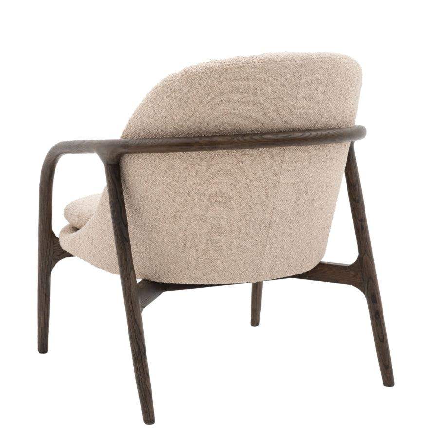 Mid-Century inspired Taupe Fabric Wood Arm Chair - The Farthing