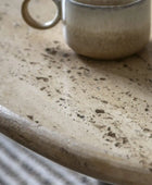 Mid Century Modern Inspired Coffee Table with Travertine Top - The Farthing