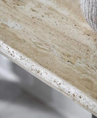 Mid Century Modern Inspired Console Table with Travertine Top - The Farthing