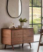 Mid Century Styled Walnut 2 Door Sideboard - The Farthing