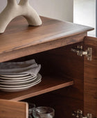 Mid Century Styled Walnut 2 Door Sideboard - The Farthing