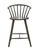 Mocha Spindle Back Oak Wood Barstool - The Farthing