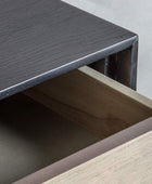 Modern 2 Drawer Black & Wood Console Table - The Farthing