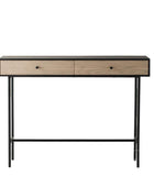 Modern 2 Drawer Black & Wood Console Table - The Farthing