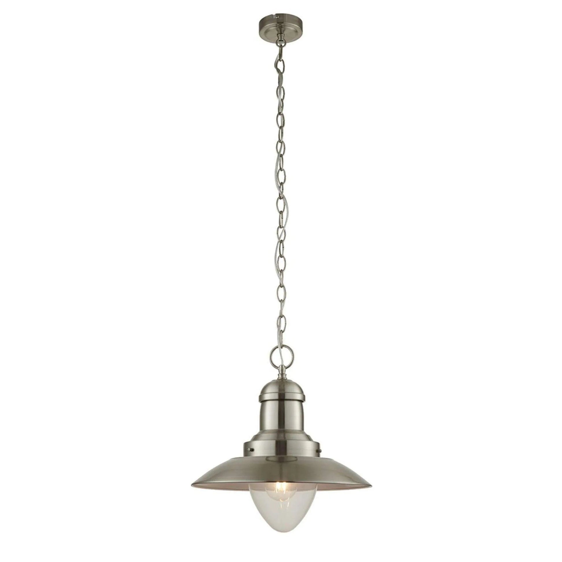 Modern Industrial Satin Nickel Pendant Light - The Farthing