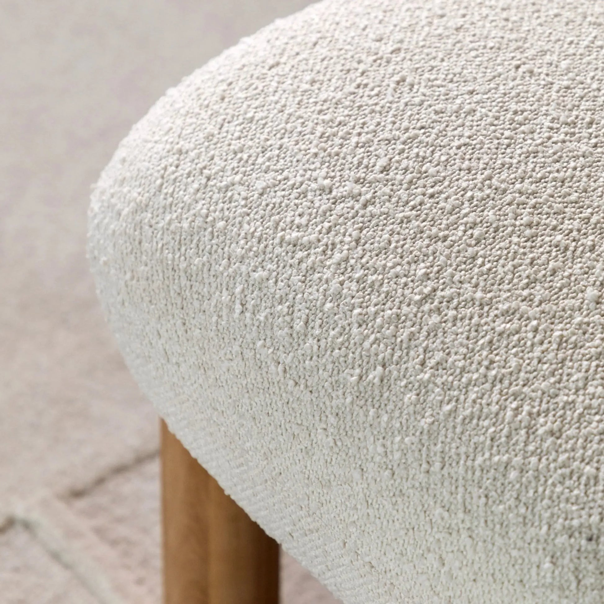 Modern Lounge Chair with Vanilla Boucle Fabric - The Farthing