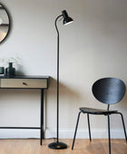 Modern Matt Black Adjustable Floor Lamp - The Farthing