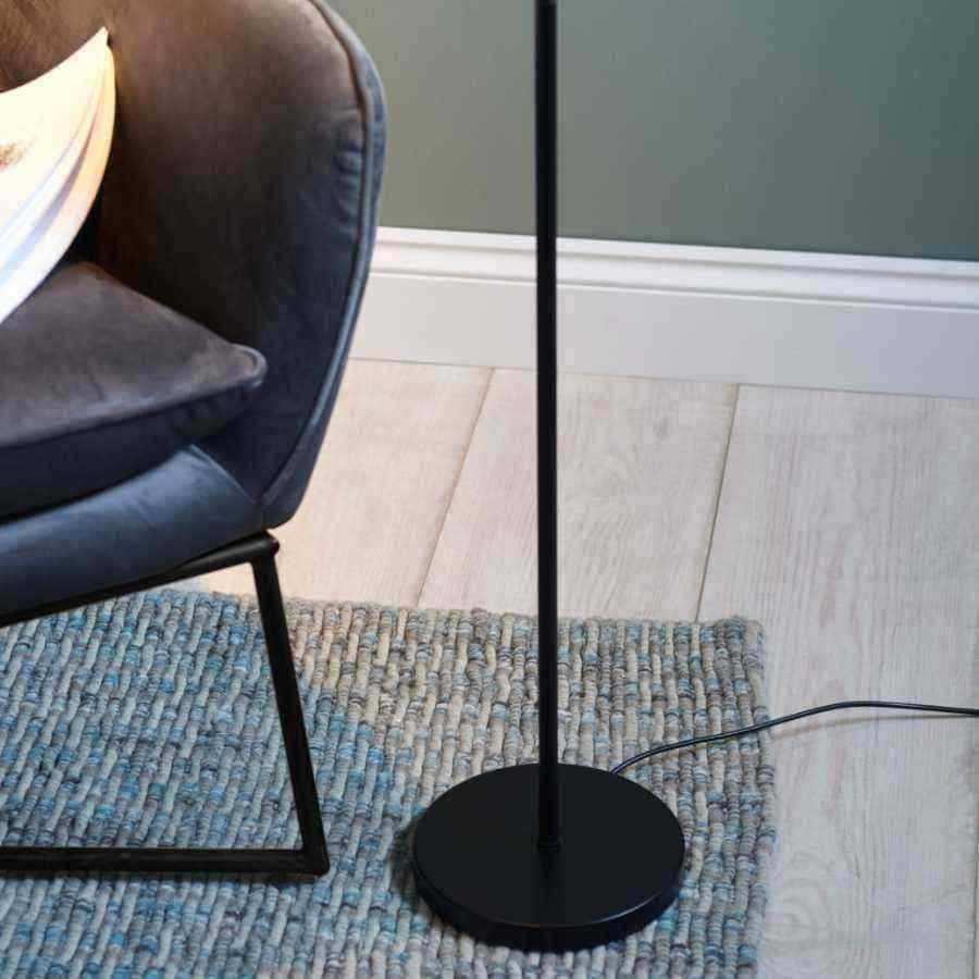 Modern Matt Black Reader Floor Lamp - The Farthing