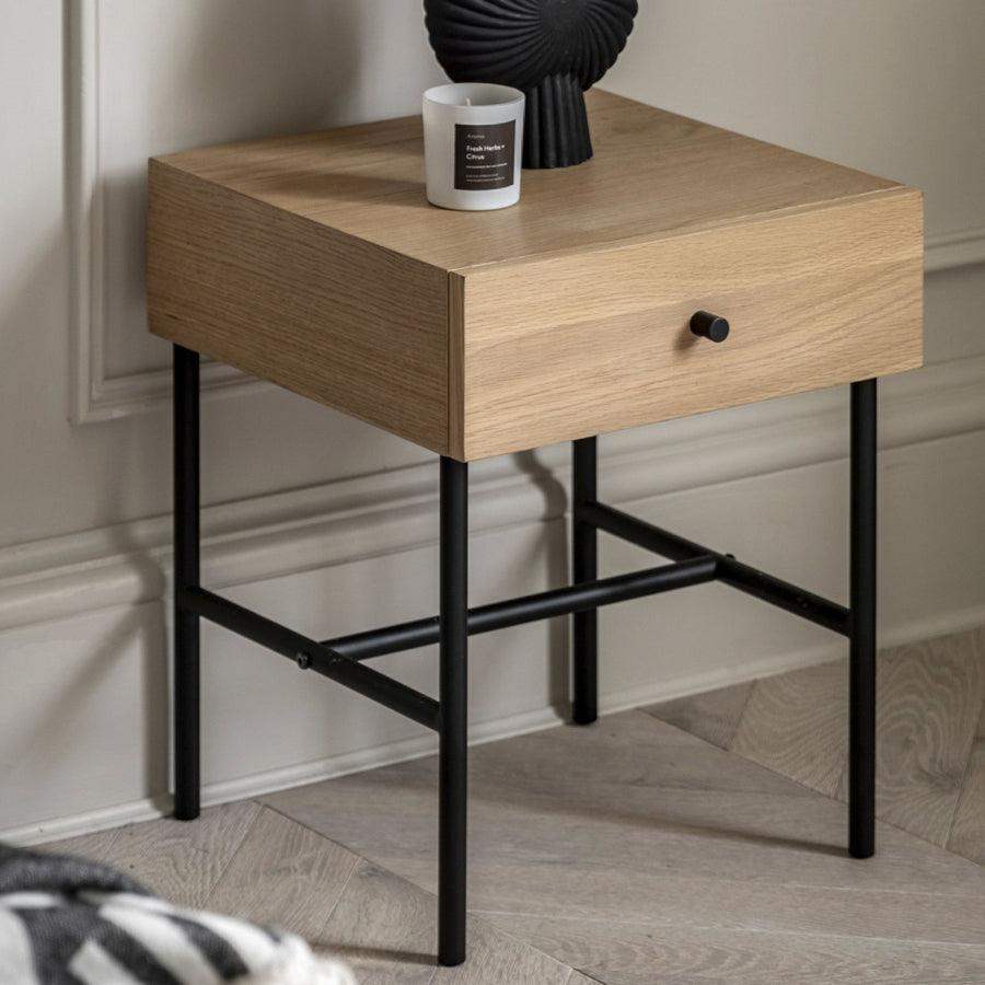 Oak nightstand store modern