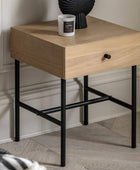 Modern Oak 1 Drawer Bedside Table - The Farthing