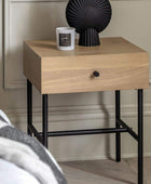 Modern Oak 1 Drawer Bedside Table - The Farthing