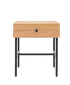 Modern Oak 1 Drawer Bedside Table - The Farthing