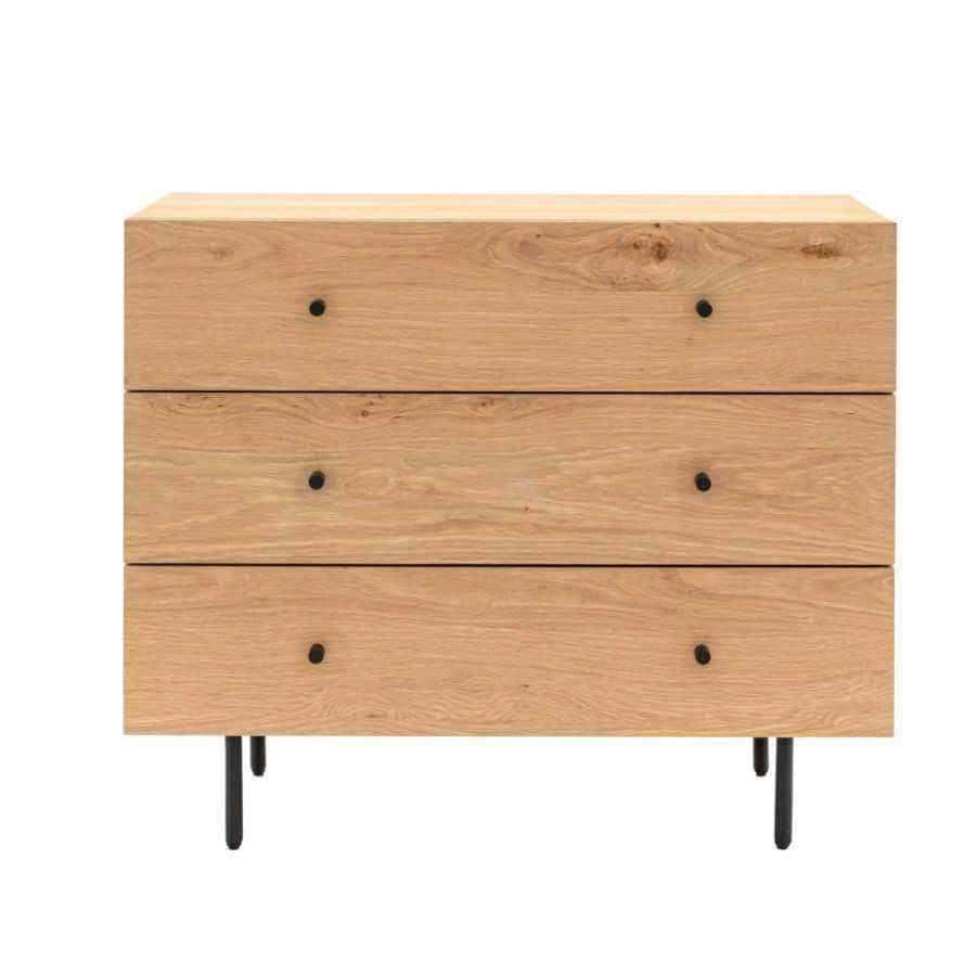 Modern Oak 3 Drawer Chest of Drawers - The Farthing