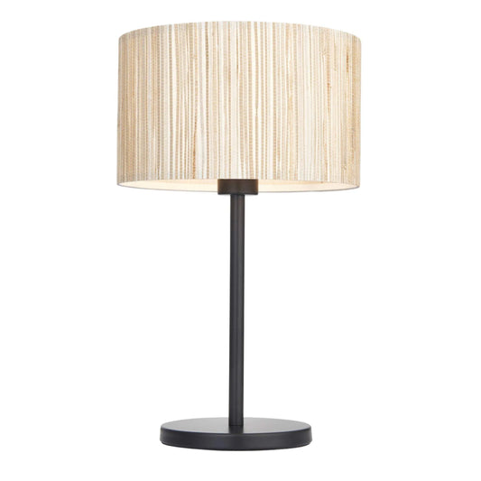 Modern Slim Table Lamp with Seagrass Shade - The Farthing