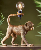 Gold Walking Monkey Table Light - The Farthing