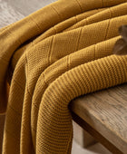 Mustard Subtle Knit Stripe Throw - The Farthing