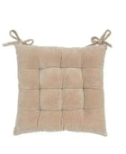 Natural Cotton Velvet Tie On Seat pad - The Farthing