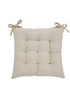 Natural Cotton Velvet Tie On Seat pad - The Farthing