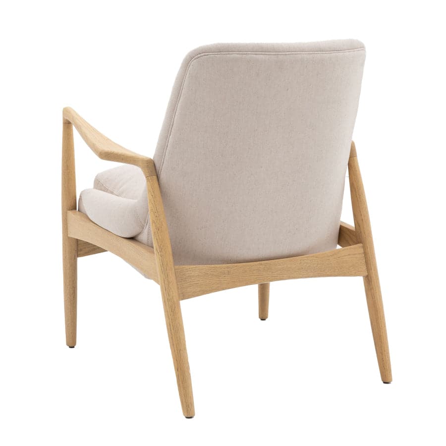 Natural Linen & Oak Wood Armchair - The Farthing