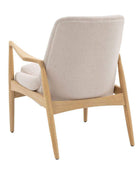 Natural Linen & Oak Wood Armchair - The Farthing