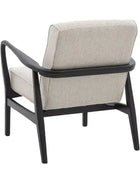 Natural Linen Mid Century Inspired Arm Chair with Dark Oak Frame - The Farthing