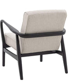 Natural Linen Mid Century Inspired Arm Chair with Dark Oak Frame - The Farthing