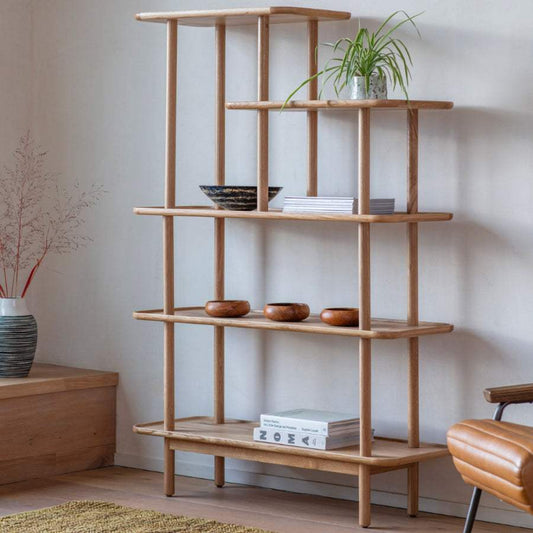 Natural Oak Open Shelf Unit - The Farthing