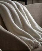 Natural Plain Teddy Throw - The Farthing