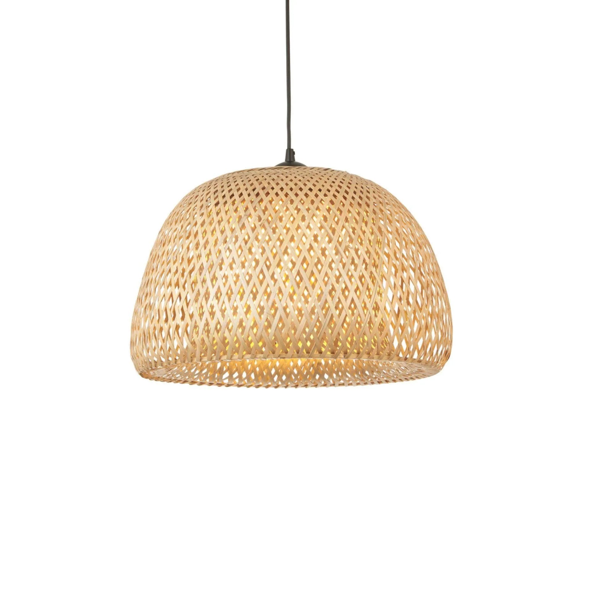 Natural Rattan Dome Pendant Light - The Farthing