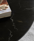 Natural Round Black Marble Coffee Table - The Farthing