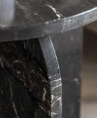 Natural Round Black Marble Side Table - The Farthing