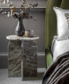 Natural Round Marble Side Table - The Farthing