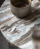 Natural Round Marble Side Table - The Farthing