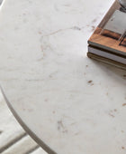 Natural Round White Marble Coffee Table - The Farthing