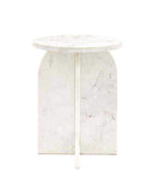 Natural Round White Marble Side Table - The Farthing