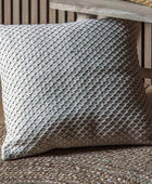 Natural Tone Diamond Knitted Cushion - The Farthing